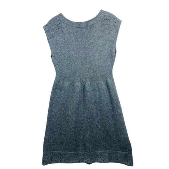 knit sleeveless v-neck grey knit dress sweater Zara knit size large - Picture 3 of 16